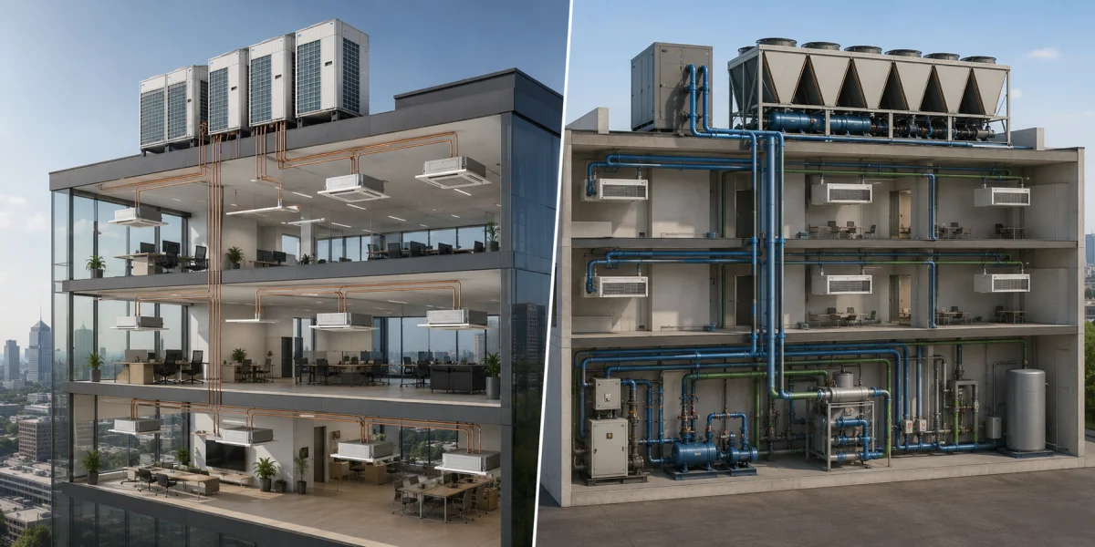 VRF and chiller–fan coil systems for buildings